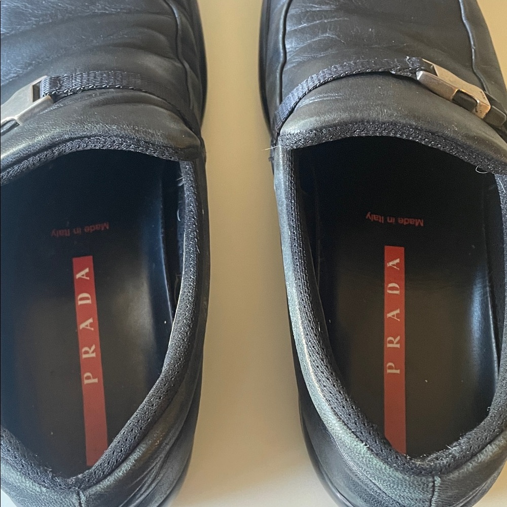 Prada Black Leather Loafers size 39 - Picture 4 of 10